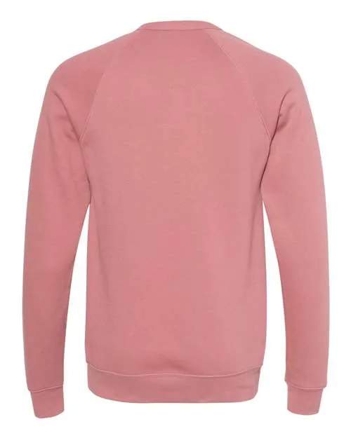BELLA   CANVAS Sponge Fleece Raglan Crewneck Sweatshirt 3901 Mauve